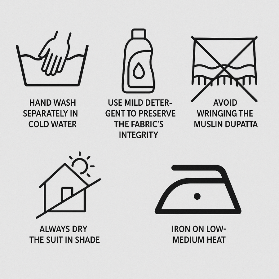 Pure Cotton Suit Material Washing Instruction