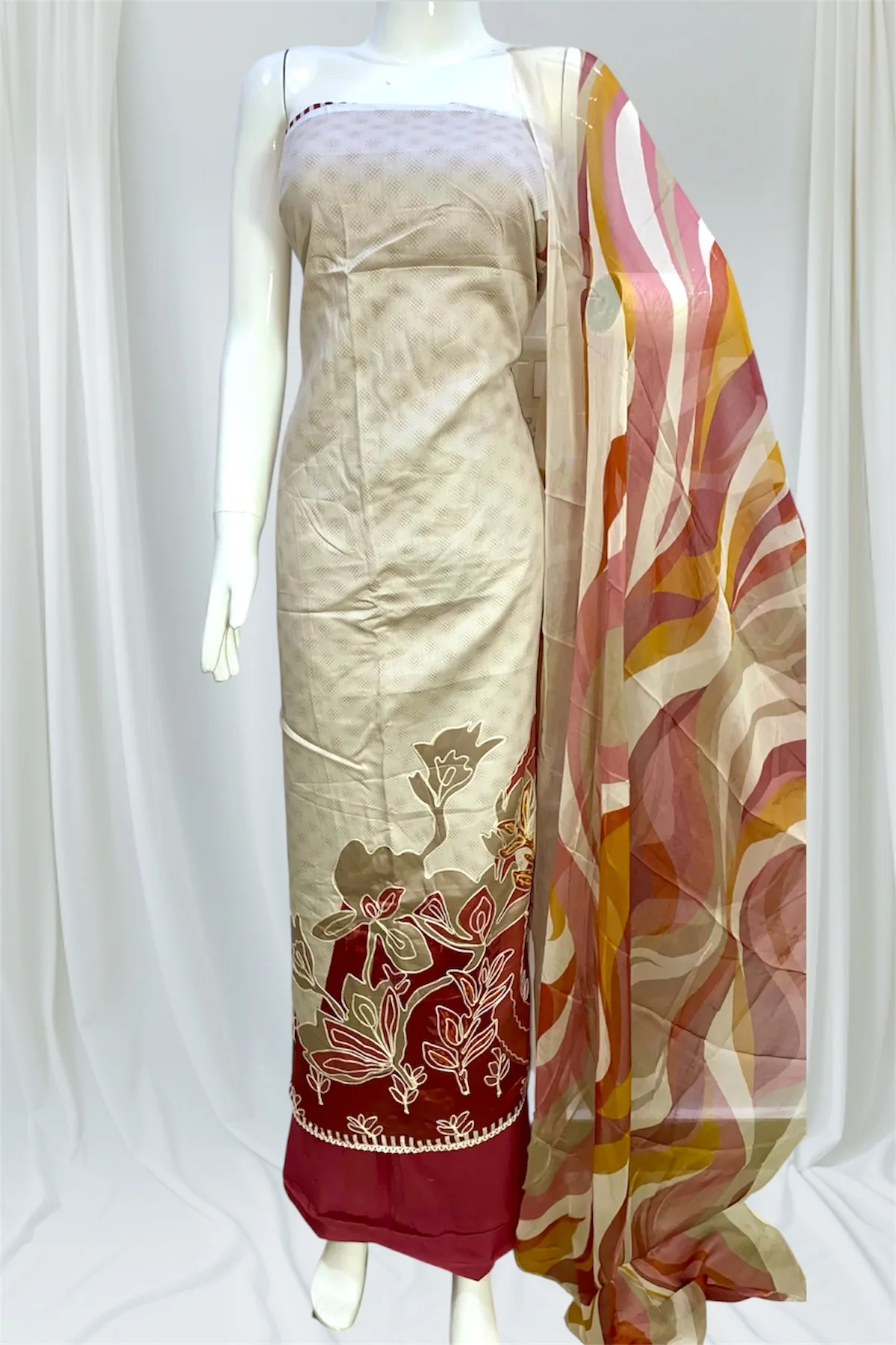 Pure Cotton Salwar Suit with Pure Chiffon Dupatta – Elegant Ethnic Wear - Image 3