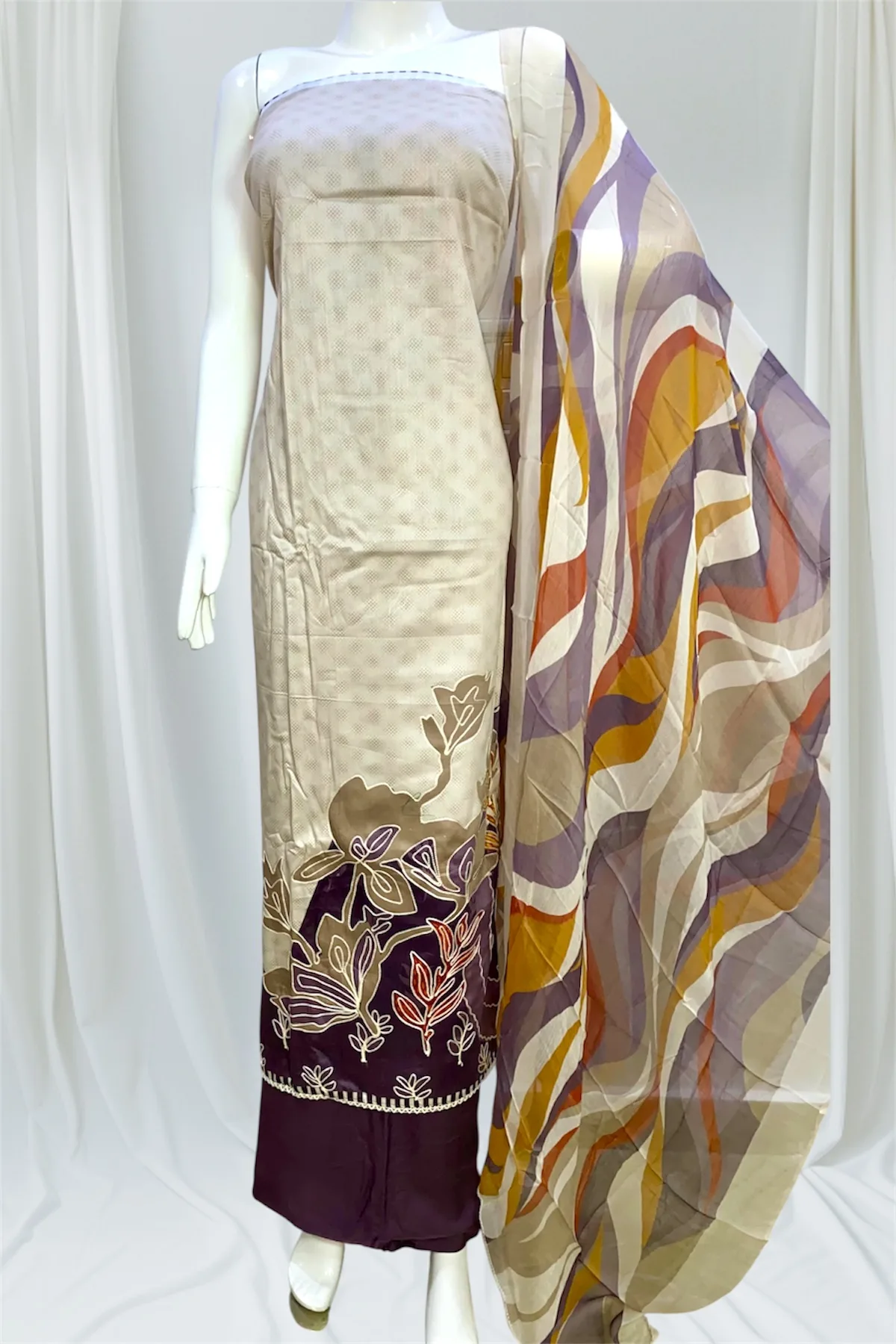 Pure Cotton Salwar Suit with Pure Chiffon Dupatta – Elegant Ethnic Wear