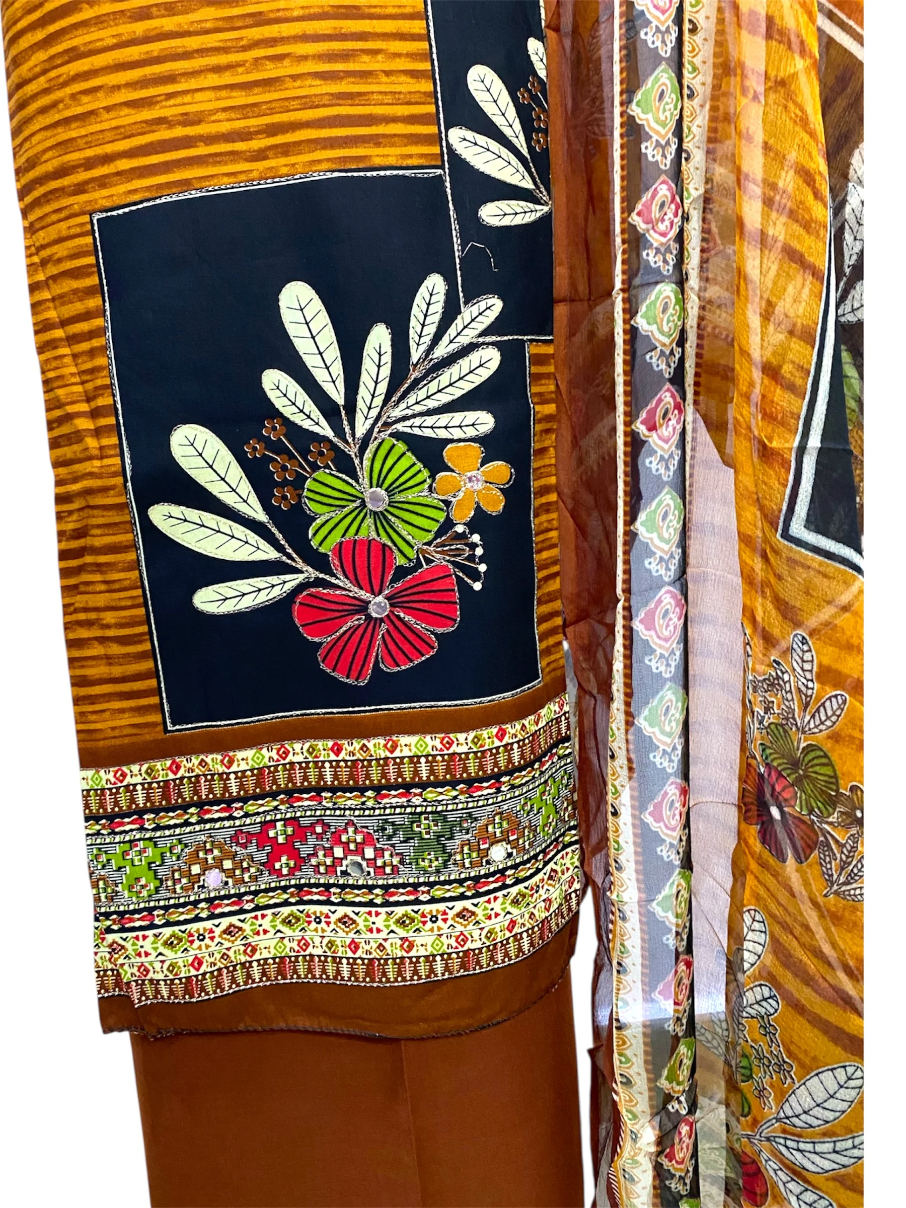 Premium Pure Rayon Cotton Suit- Brown